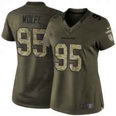 Women Denver Broncos #95 Derek Wolfe Green Salute To Service Limited Jersey