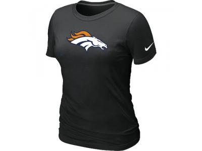 Women Denver Broncos Black Logo T-Shirt