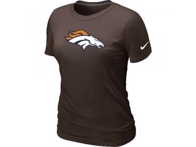 Women Denver Broncos Brown Logo T-Shirt