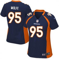 Women Denver Broncos Derek Wolfe Game Blue Jersey