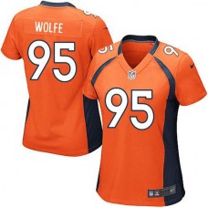 Women Denver Broncos Derek Wolfe Game Orange Jersey