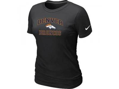 Women Denver Broncos Heart & Soul Black T-Shirt