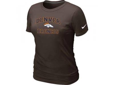 Women Denver Broncos Heart & Soul Brown T-Shirt