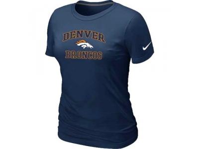 Women Denver Broncos Heart & Soul D.Blue T-Shirt