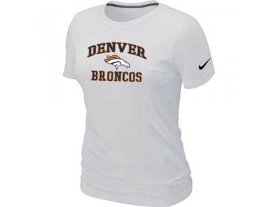Women Denver Broncos Heart & Soul White T-Shirt