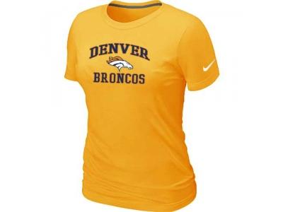 Women Denver Broncos Heart & Soul Yellow T-Shirt