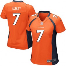 Women Denver Broncos John Elway Game Orange Jersey