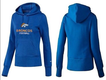 Women Denver Broncos Logo Pullover Hoodie-- (22)