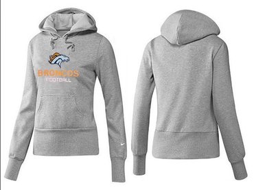 Women Denver Broncos Logo Pullover Hoodie-- (32)