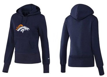 Women Denver Broncos Logo Pullover Hoodie-- (9)