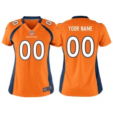 Women Denver Broncos Orange Game Customized Jersey