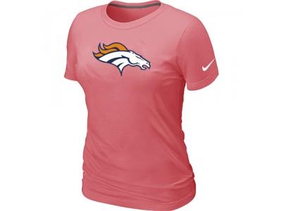 Women Denver Broncos Pink Logo T-Shirt