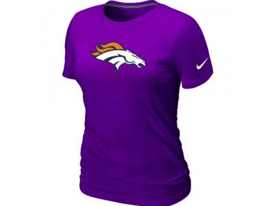 Women Denver Broncos Purple Logo T-Shirt
