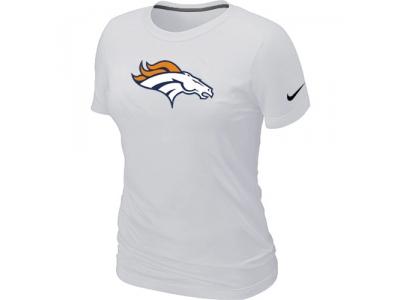 Women Denver Broncos White Logo T-Shirt