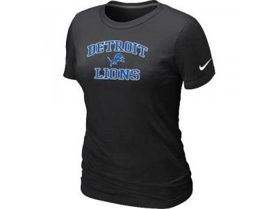 Women Detroit Lions Heart & Soul Black T-Shirt