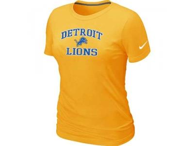 Women Detroit Lions Heart & Soul Yellow T-Shirt