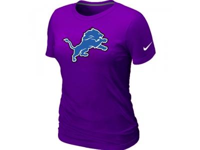 Women Detroit Lions Purple Logo T-Shirt