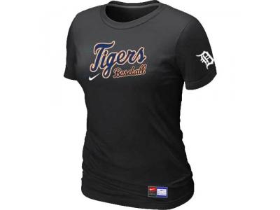 Women Detroit Tigers NEW Black Short Sleeve Practice T-Shirt