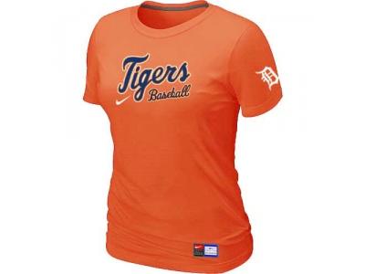 Women Detroit Tigers NEW Orange Short Sleeve Practice T-Shirt
