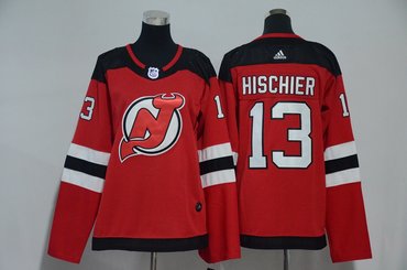 Women Devils 13 Nico Hischier Red Women Adidas Jersey