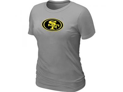 Women Francisco 49ers Neon Logo Charcoal L.Grey T-shirt