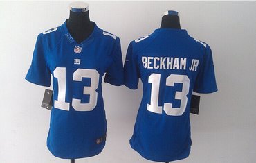 Women Giants #13 Odell Beckham Jr Blue Men's Stitched  Jersey