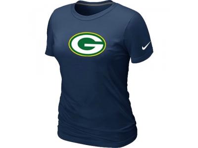 Women Green Bay Packers D.Blue Logo T-Shirt