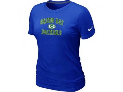 Women Green Bay Packers Heart & Soul Blue T-Shirt