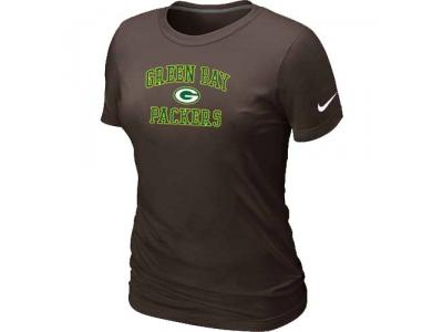 Women Green Bay Packers Heart & Soul Brown T-Shirt