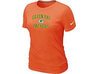 Women Green Bay Packers Heart & Soul Orange T-Shirt