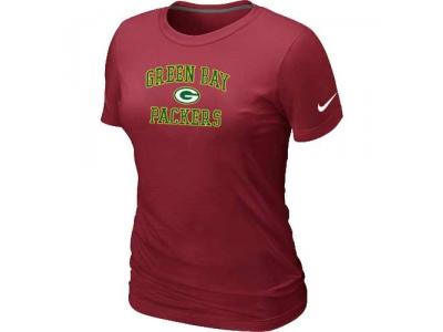 Women Green Bay Packers Heart & Soul Red T-Shirt
