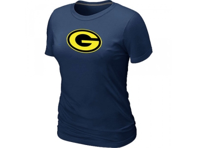 Women Green Bay Packers Neon Logo Charcoal D.Blue T-shirt