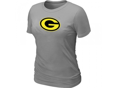 Women Green Bay Packers Neon Logo Charcoal L.Grey T-shirt