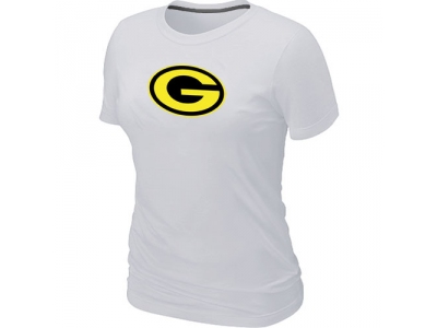 Women Green Bay Packers Neon Logo Charcoal White T-shirt
