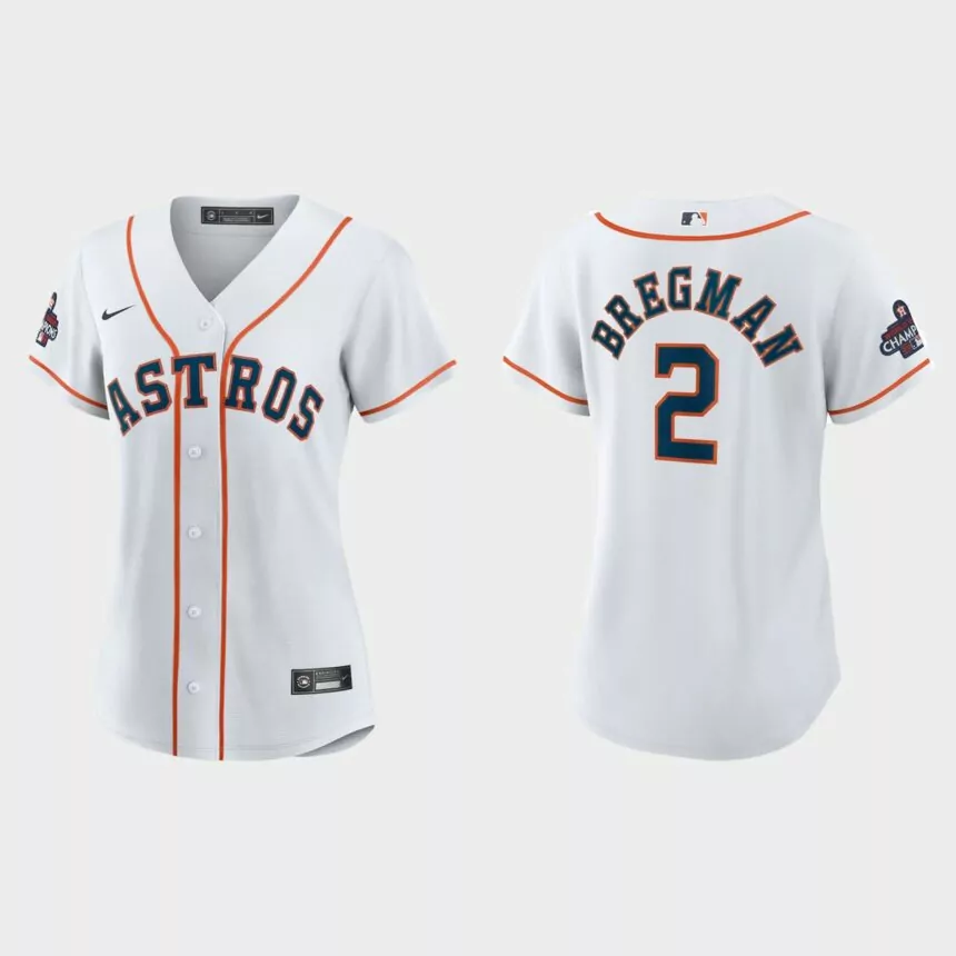 Women Houston Astros Alex Bregman White 2022 World Series Champions Home Replica Jersey