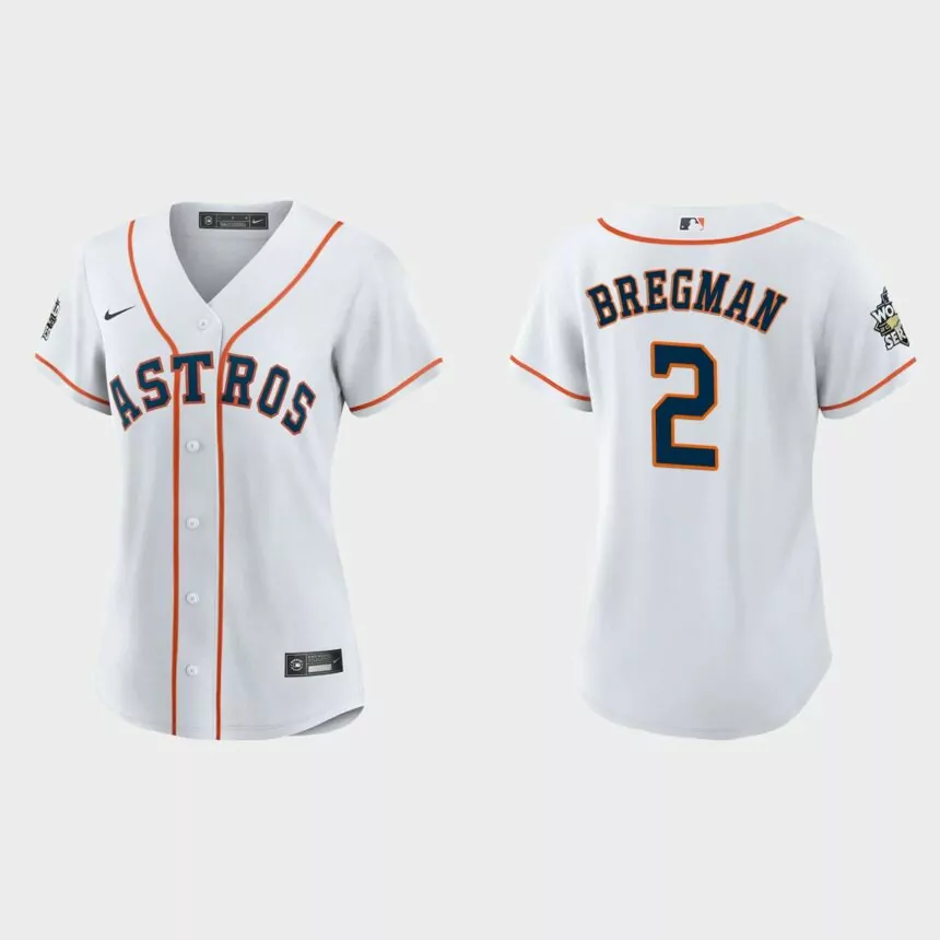 Women Houston Astros Alex Bregman White 2022 World Series Replica Jersey