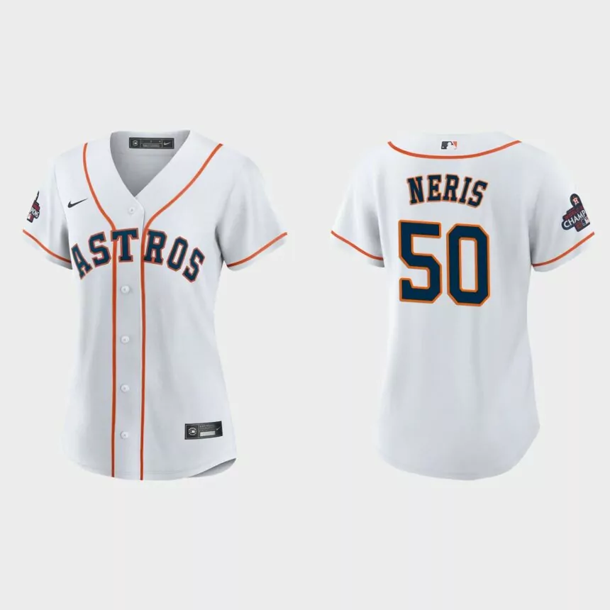 Women Houston Astros Hector Neris White 2022 World Series Champions Replica Jersey