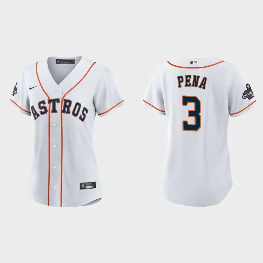 Women Houston Astros Jeremy Pena White 2022 World Series Champions Replica Jersey