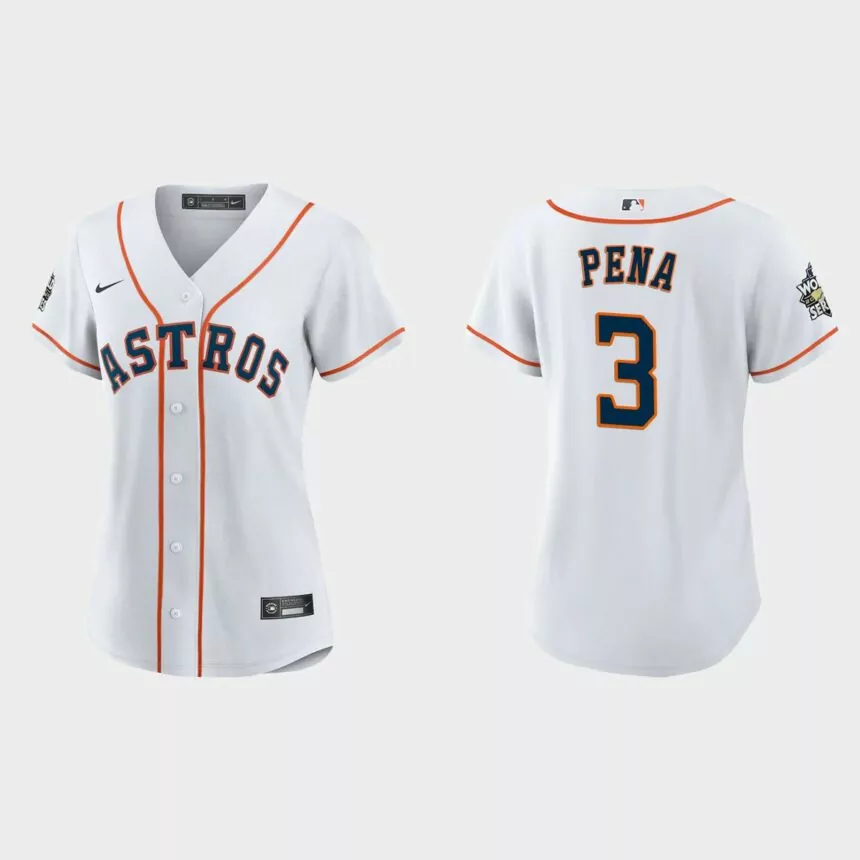 Women Houston Astros Jeremy Pena White 2022 World Series Replica Jersey