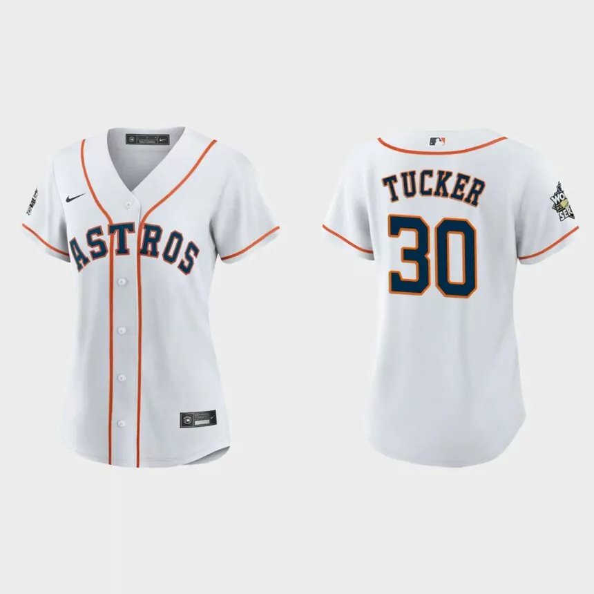 Women Houston Astros Kyle Tucker White 2022 World Series Replica Jersey