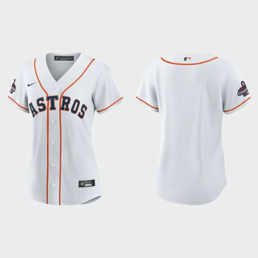 Women Houston Astros White 2022 World Series Champions Home Replica Jersey