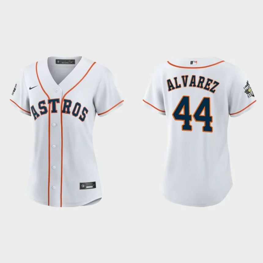 Women Houston Astros Yordan Alvarez White 2022 World Series Replica Jersey