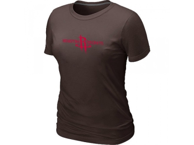 Women Houston Rockets Big & Tall Primary Logo Brown T-Shirt