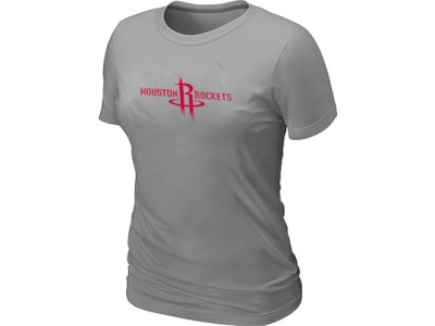 Women Houston Rockets Big & Tall Primary Logo L.Grey T-Shirt