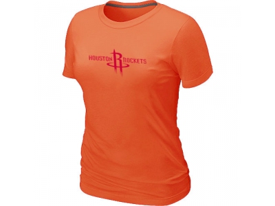 Women Houston Rockets Big & Tall Primary Logo Orange T-Shirt