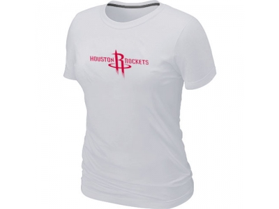 Women Houston Rockets Big & Tall Primary Logo White T-Shirt