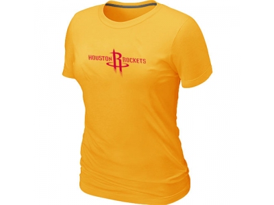 Women Houston Rockets Big & Tall Primary Logo Yellow T-Shirt