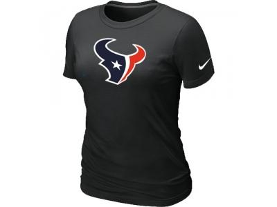 Women Houston Texans Black Logo T-Shirt