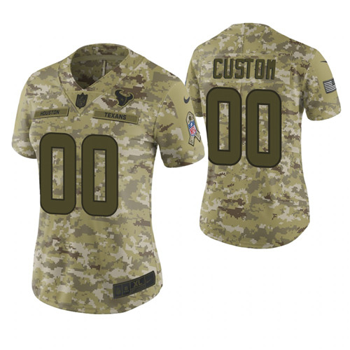 Women Houston Texans Custom Camo 2018 Salute To Service Limited Jersey