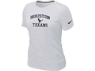 Women Houston Texans Heart & Soul White T-Shirt